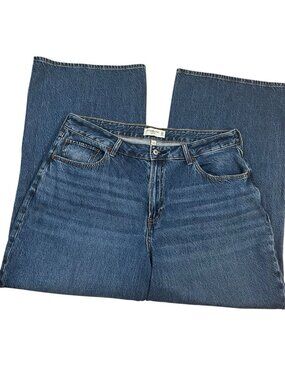 Abercrombie & Fitch Curve Love High Rise Wide Leg Jeans Women's 33/16